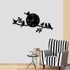 Acrylic Birds Wall Clock