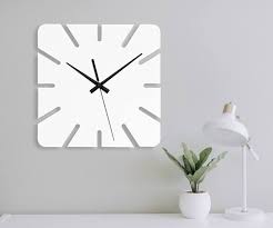 White Cut Acrylic Wall Clock