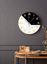 Half White Half Black Wall Clock