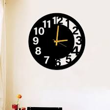 Half Wood Half Wall Wall Clock